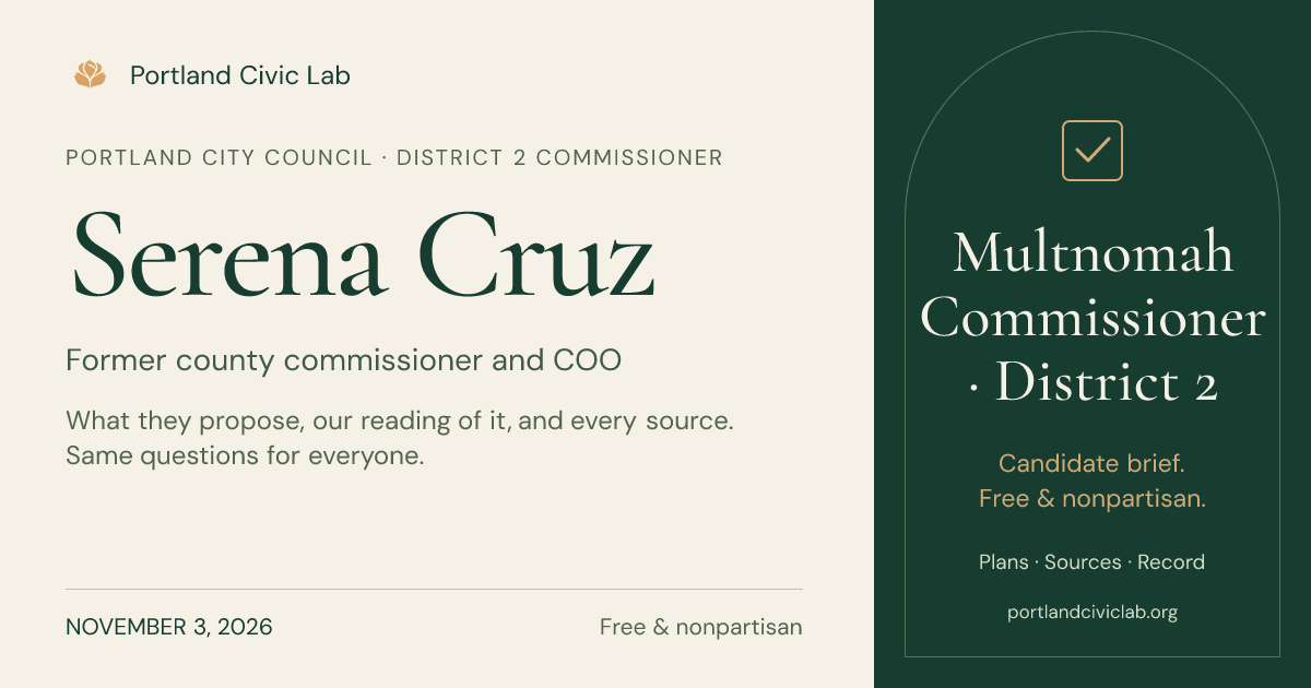 Serena Cruz for Multnomah County Commissioner, District 2 | 2026 Voter ...