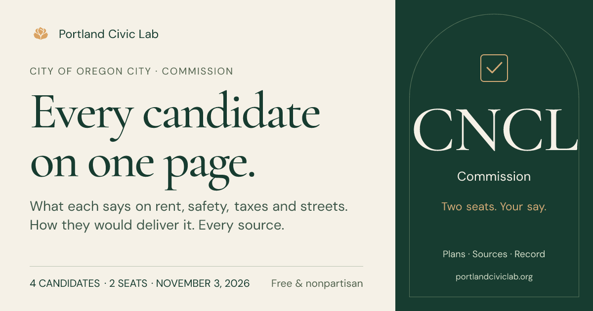 Oregon City Commission Voter Guide 2026: All 4 Candidates